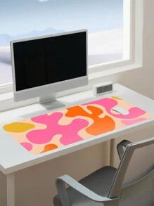 1 件彩色图案防滑游戏/工作鼠标垫，4 种尺寸可选 返校游戏鼠标垫 - 橘色 - 查看 3