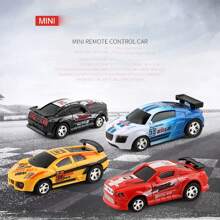 Electric Remote Control Miniature Soda Can Car Racing Model, 4-Way Wireless Car With Obstacles Compatible With Soda Cans - Multicolor - View 3