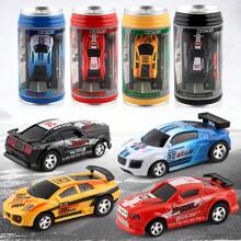 Electric Remote Control Miniature Soda Can Car Racing Model, 4-Way Wireless Car With Obstacles Compatible With Soda Cans - Multicolor - View 2