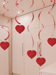 3入組/6入組情人節掛飾心形旋轉裝飾品,閃爍心形花環,心形螺旋吊墜,紅色吊式天花板裝飾品,適用於派對裝飾,適合情人節、母親節、生日、婚禮新娘禮品、訂婚派對、周年慶祝用的裝飾用品 - 紅色 - 查看 2