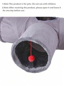 1pc Pet Cat Tunnel Toy, Pet Supplies, Cat Interactive Crawl Tube, Foldable Breathable Cat Tunnel, Fun Pet Accessory, Portable Assemble Cat/Dog Toy, Indoor Outdoor Pet Interactive Puzzle Exercise Toy, Suitable For Cats, Rabbits, Hamsters, Random Plush Ball Color - Multicolor - View 3