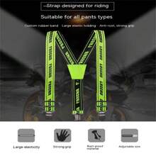 LYSCHY Heavy Duty Braces Straps For Motorcycle Riding Pants Elastic Adjustable Y Back Suspender Straps For Motocross Sports Racing Pants - Green - View 3