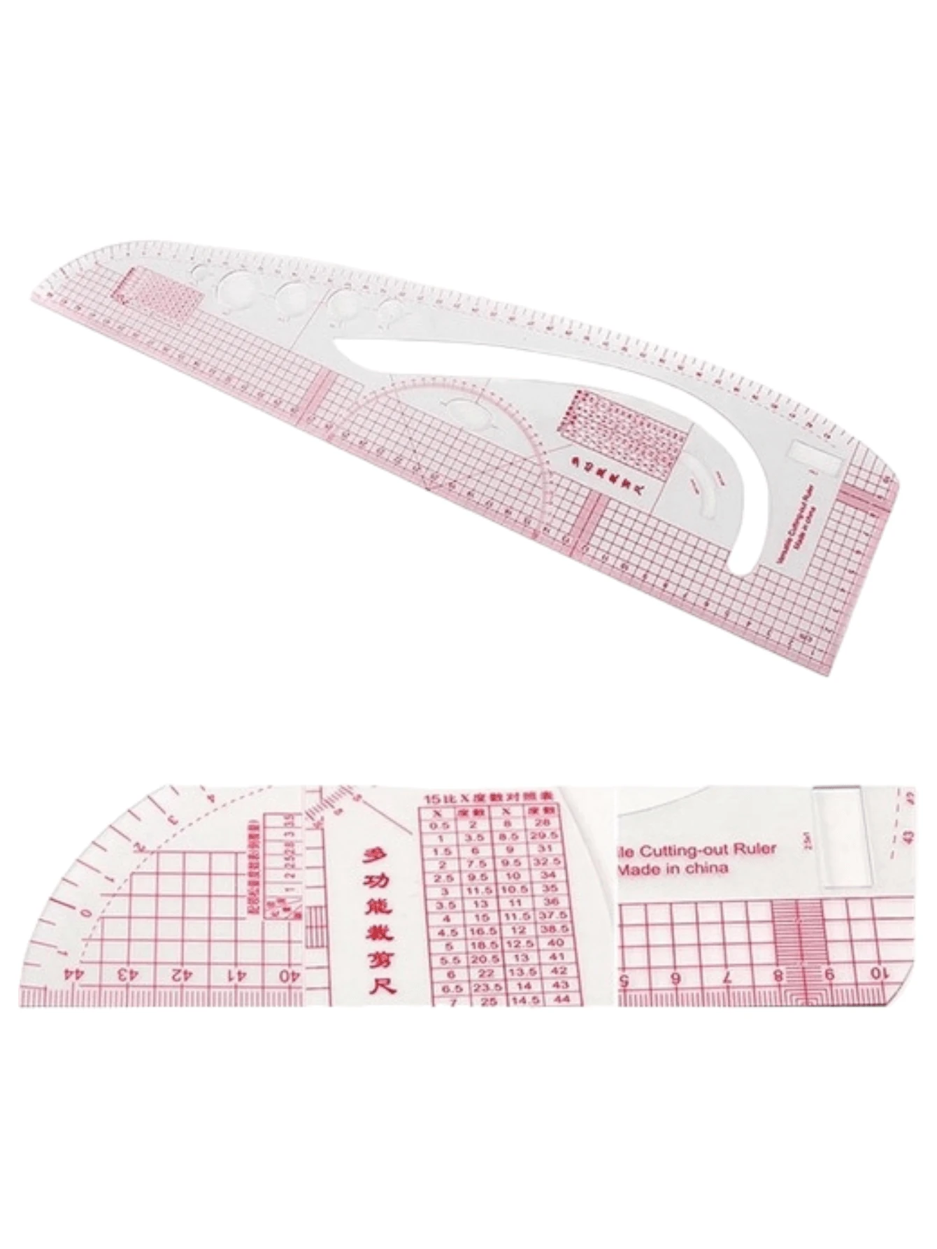 Régua Para Modelagem 3 Em 1 Flexível Patchwork ,costura, corte Promoção - Damasco - Visão 1