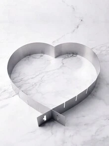1pc Expandable Heart Shaped Cake Mold, Stainless Steel Baking Cookie Cutter, Love Shape Baking Tool - Stainless Steel Color - View 5