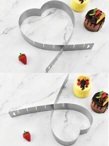 1pc Expandable Heart Shaped Cake Mold, Stainless Steel Baking Cookie Cutter, Love Shape Baking Tool - Stainless Steel Color - View 6