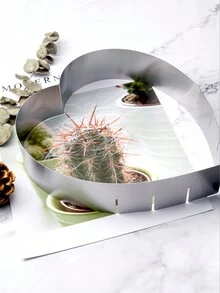 1pc Expandable Heart Shaped Cake Mold, Stainless Steel Baking Cookie Cutter, Love Shape Baking Tool - Stainless Steel Color - View 10