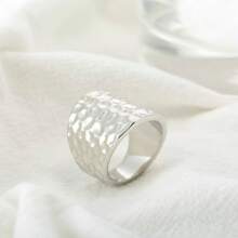 歐美男士戒指,個性凹凸圖案的黃金復古戒指,適合日常佩戴當首飾 - 金色 - 查看 5