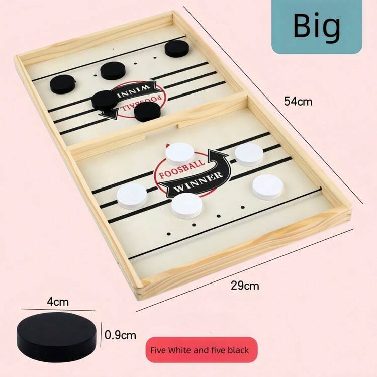 1件通用木製訓練反應能力冰上曲棍球遊戲,增進關係桌遊,適合家庭聚會、親子鍛鍊、公司團隊建立等場景桌遊 - 彩色 - 查看 10