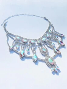 Collar De Varias Capas Con Diamantes De Imitación De Color Ab - Multicolor - Ver 3