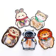 10pcs Cartoon Animal Patterned Self-Sealing Bag Astronaut Design Sealable Bag Rabbit Snack Bag Cat Themed Packaging Bag Candy & Jewelry Separation Pouch - 10 Hedgehogs - View 1