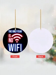 1pc 8cm*8cm "Wifi" Single Side Acrylic Pendant With Golden Rope, Perfect For Decoration Of Esports Club, Computer Room And Gift For Family And Friends. Suitable For Commemorative, Daily Decoration, Door Handle, Backpack Decoration And Bedroom Decoration. - Multicolor - View 4