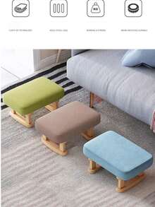 1pc Solid Color Dark Stool Slipcover, Simple Polyester Stretch Chair Slipcover For Household - Cadet Blue - View 4