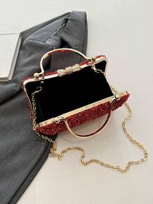 鑲有鑽石裝飾的女士豪華晚宴包,可用作手提包、肩背包或斜揹包,是情人節禮物的理想選擇,鑲有水晶的手提包,非常適合派對、婚禮、舞會、晚宴,與婚紗、正式禮服、舞會禮服、生日禮服相配 - 紅色 - 查看 9