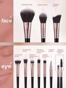 10支化妆刷套装+7个化妆粉扑+3个化妆海绵+1个清洁刷，化妆刷套装，化妆刷套装，化妆刷组合，化妆刷套装，全套化妆工具，化妆刷套装，全套化妆工具，化妆刷套装，化妆刷套装，化妆礼盒套装 - 彩色 - 查看 2