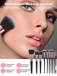 10支化妆刷套装+7个化妆粉扑+3个化妆海绵+1个清洁刷，化妆刷套装，化妆刷套装，化妆刷组合，化妆刷套装，全套化妆工具，化妆刷套装，全套化妆工具，化妆刷套装，化妆刷套装，化妆礼盒套装 - 彩色 - 查看 9