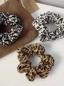 3 件裝復古圓點圖案蝴蝶結髮圈 - 彩色 - 查看 3
