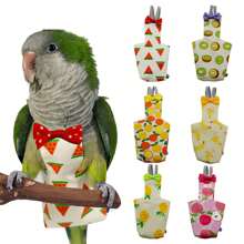6 Pcs Bird Diapers, Washable Reusable Parrots Nappy With Waterproof Inner Layer Soft Small Pet Birds Flight Suit For Budgie Parakeet Cockatiel - Multicolor - View 1