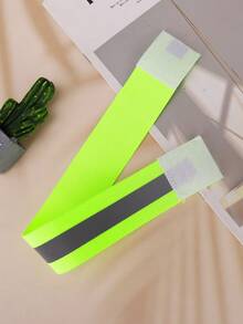 1pc Fluorescent Green Reflective Wristband / Leg Strap For Cycling / Mountain Bike / Night Running - Green - View 3