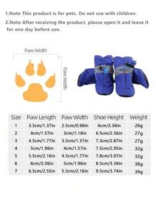 4入組狗鞋泰迪貴賓比熊瑪爾濟斯軟底雨鞋靴狗腳套防水寵物鞋秋冬款 - 藍色 - 查看 4