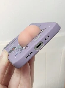 Funny Purple Anti-Drop Squeeze Cow Butt Relief Case/Protection Cover Compatible With IPhone Xr/7/8 Colorful Painted/Iphone 15 Pro Max/Iphone 13/14/Iphone 11/12 Pro Max Soft Case/Xs Straight Edge Painted/ A134g A22 A21s A514g A52 S22 Ultra A335g/Redmi 10/Redmi Note 11 4g/Redmi 11 Lite A53 Tpu Anti-Fall Soft Phone Case
