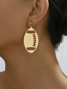 1對小批量設計運動風格與時尚個性化耳環,適合女性日常佩戴 - 金色棒球服 - 查看 5