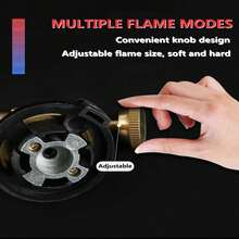 燒烤火焰槍,採用黃銅材質,帶有可調節火焰的廚房手電筒,最大火力可達1300℃,非常適合露營bbq家庭用品 - 金色 - 查看 6