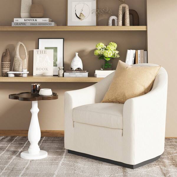 Tribesigns Wood Side Table, FlowerShaped End Table With Solid Wood Top