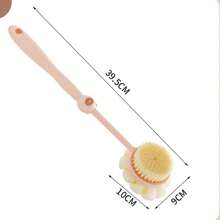 1個多功能浴刷,柔軟刷毛,可用於淋浴時的背部按摩和海綿清洗 - 白色 - 查看 5