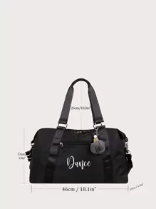 Simple Black, Fitness Luggage Bag, Large Capacity Dance Bag With Fur Ball Traveling Bag Kit Stuff Organizer Essentials Accessories Traveling Bag Travelling Organizer Outfit Airport Clothes Stuff Luggage Bag Christmas Gift Ideas Women Girls Xmas Gifts For Mum Birthday Gift Mom Friend Gym Bag Sport Bag Training Pack Holiday Thanksgiving Day Gifts For Suitcase Overnight Bag Duffle Bag Weekend Bag Duffel Bag For Luggage Carry On Bag College Bag Luggage Bags Weekender Bag Hospital Bag Winter - Black - View 5