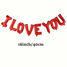 115入組情人節氣球裝飾套裝,包括紅色「我愛你」和心形酒杯造型塑料氣球、18/12/5英吋氣球和紅帶子,適用於情人節、紀念日、婚禮、訂婚、母親節等活動 - 彩色 - 查看 3