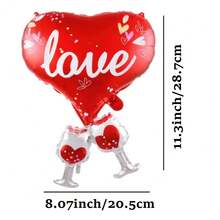 115入組情人節氣球裝飾套裝,包括紅色「我愛你」和心形酒杯造型塑料氣球、18/12/5英吋氣球和紅帶子,適用於情人節、紀念日、婚禮、訂婚、母親節等活動 - 彩色 - 查看 4