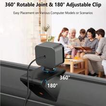 High Definition 2k Usb Computer Network Camera With Microphone For Meetings, Live Streaming, Office, Conference Room - Black - View 4