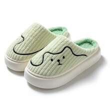 女款秋冬新款水果型拖鞋,厚底保暖防滑底,毛茸茸的內裡,a393綠色 - A393綠色 - 查看 4