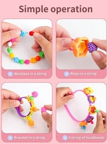 1 件（袋裝）- 100 顆流行珠帶 3 件手鍊作為禮物 - 黃色 - 查看 4