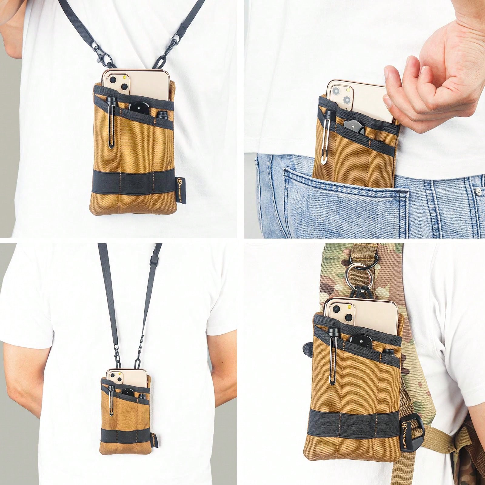 Card Coin Pouch, EDC Pocket Organizer, Mini Tool Pouch With 4 Pockets