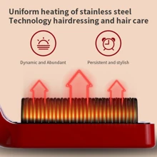 Cordless Hair Straightener Usb Travel Portable Charging Dual-Use Ceramic Straightening Comb - Red - View 4