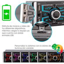 Autoestereo Vak 5871 Bluetooth Doble Usb Sd Aux Mp5 Mp3 Video - Negro - Ver 2
