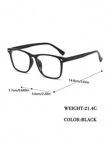 超轻方形平光镜片女士时尚眼镜 - 彩色 - 查看 2