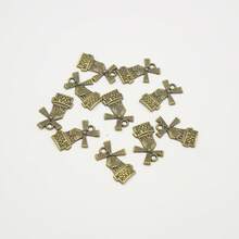 10入組/袋復古合金風車形的diy珠寶吊墜,手工藝材料 - 古青銅 - 查看 6