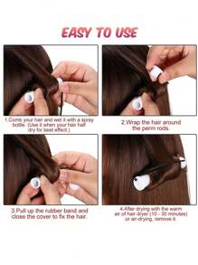 20 Pcs Perm Rods For Long Hair Plastic Curl Rods Cold Wave Rods Hair Curling Roller For Hair Styling Hairdressing Tools - White - View 3