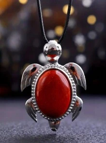 1 件天然石材吊墜可愛海龜治癒水晶時尚吊墜項鍊,diy 裝飾珠寶房間裝飾吊墜節日派對派對珠寶禮品 - 項鍊 - 查看 15