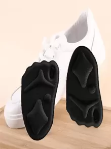 Almohadillas de espuma gruesa para la parte delantera del pie, plantillas antidolor de medio tamaño para zapatos de tacón alto, ajustan el tamaño del zapato hacia abajo medio número para mujeres - Negro - Ver 1