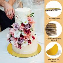Valentine'S Day Cake Boards, Cake Base, Cake Decorating, 10pcs/Set Round Cake Board, Disposable Cake Plate, Waterproof & Oil Proof Cake Board Base Cake Tray (10 Inches) - Gold - View 5