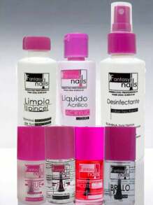 Kit Liquidos y basicos para aplicacion de uñas Punto Nails - Fantasy Nails - Rosa - Ver 2