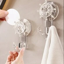 1pc Vacuum Suction Cup Hook, Traceless Adhesive, Luxury Style, No Drilling Needed For Bathroom Towel Hanging - Gold - View 6