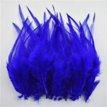 50入組藍色皇家雉鳥羽毛,diy珠寶裝飾羽毛,適用於針織和手工藝品配件,夢網裝飾羽毛 - 寶藍色 - 查看 1