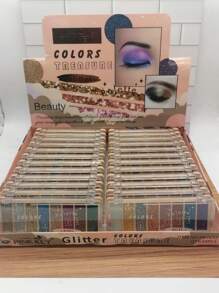 PINK KEY TREASURE GLITTER Shadow Palette, 8 Shades.