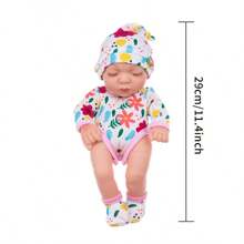 11.4 Inches Realistic Silicone Doll, Reborn Infant Doll, Soft Rubber Toy For Children, Birthday Present And Sleeping Companion Toy With Fashionable Outfit For Girls - Huahua Hayi With Eyes Closed - View 8