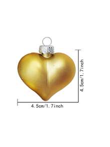 12pcs Valentine'S Day Heart-Shaped Pendant Shiny Ceramic Heart Combination Set Wedding Decor Diy Pendant Decoration - Gold - View 2
