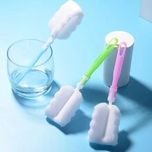 1pc Sponge Cup Brush For & As Gift For Cleaning Milk Bottle, Cup & Kitchen - Multicolor - View 2